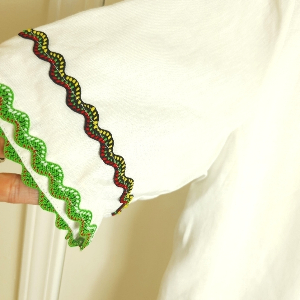 BOHo Chic White Linen Dress - Picture 8 of 11
